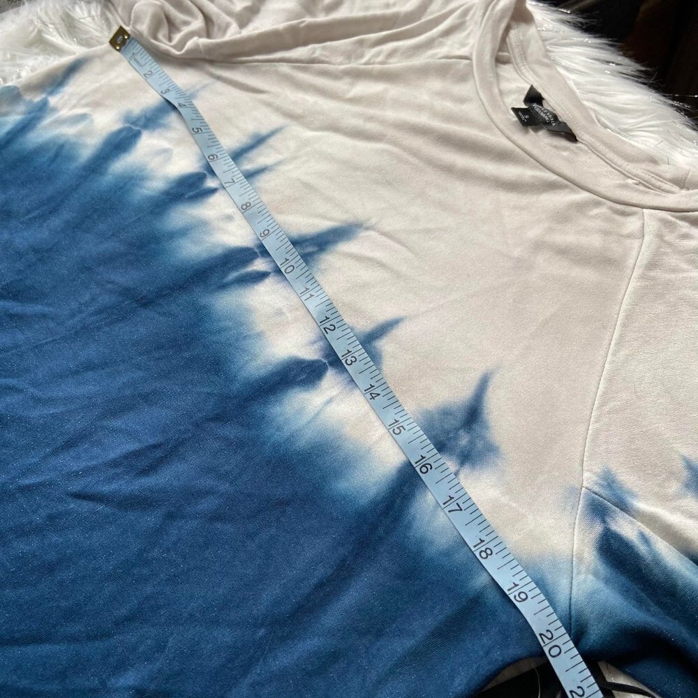 Simply Vera Vera Wang Small Blue Gray Tie Dye Sweatshirt NEW - Picture 13 of 14